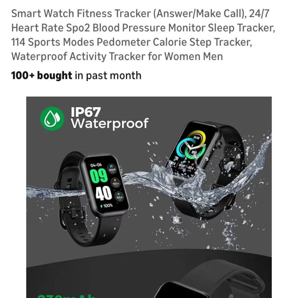 Black Smartwatch with Fitness Tracker